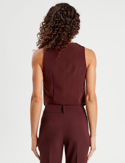 Veston sans manches prune femme