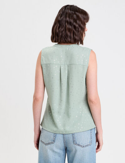 Blouse sans manches vert olive femme