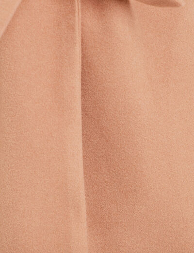 Manteau droit ceinturé camel femme