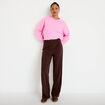 Pantalon large marron fonc&eacute; femme