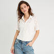 Chemise manches courtes ecru femme
