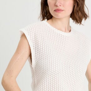 debardeur ajoure ecru femme Débardeur ajouré ecru femme