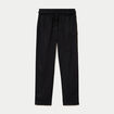 Pantalon large 7/8&egrave;me taille haute noir femme