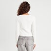 Gilet zippé mailles duveteuses ecru femme