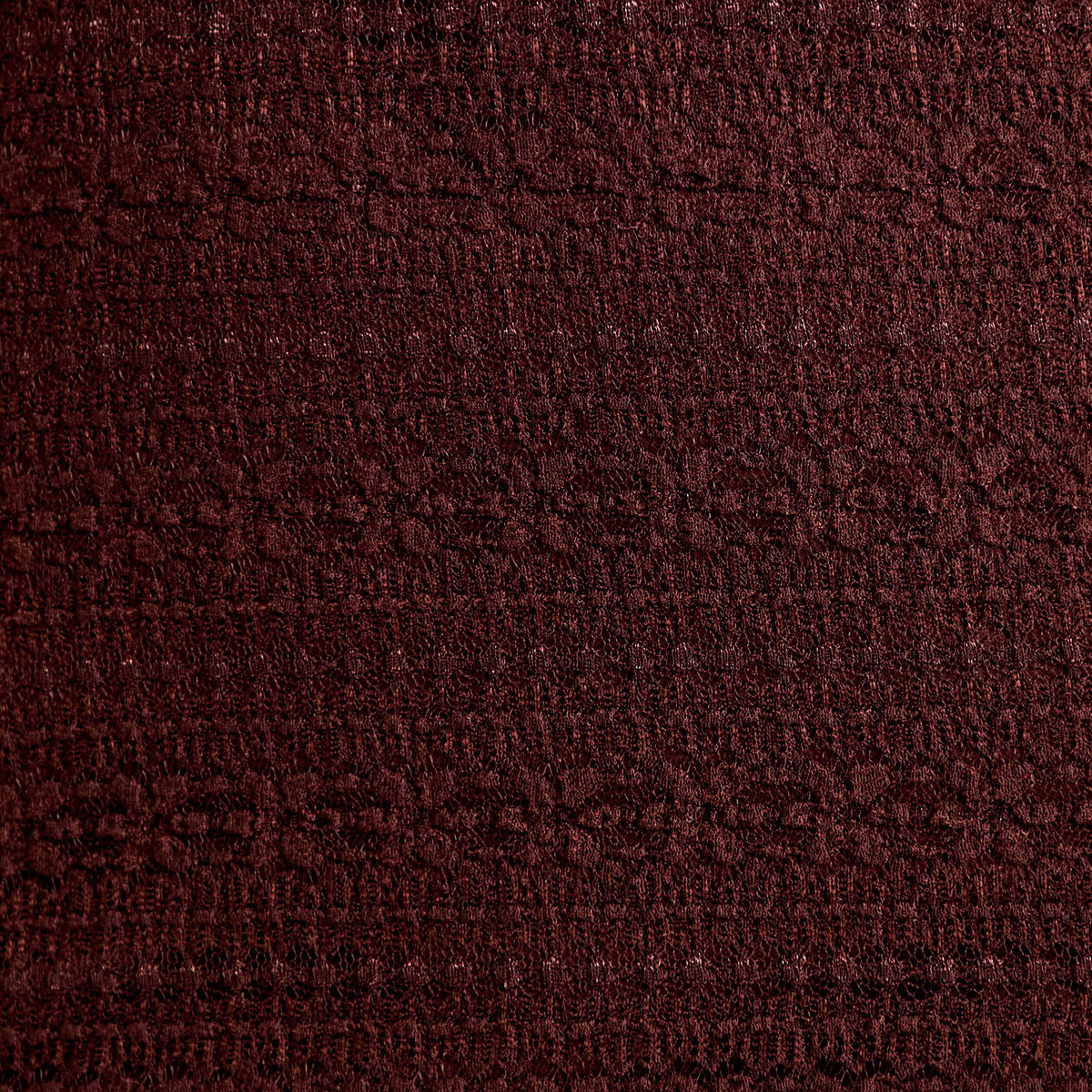 Robe longue droite col b&eacute;nitier dentelle marron femme