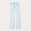 Jeans straight taille haute bleu gris femme