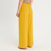 Pantalon large fluide jaune citron femme