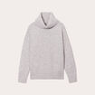Pull avec col roulé gris clair femme