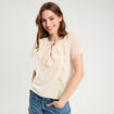 Blouse volants ecru femme