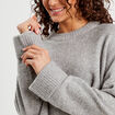 Pull cropped manches longues gris foncé femme