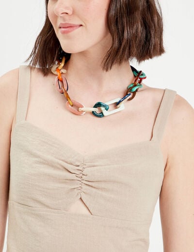 Bustier bretelles fines beige femme