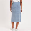 Jupe longue droite fronces bleu marine femme