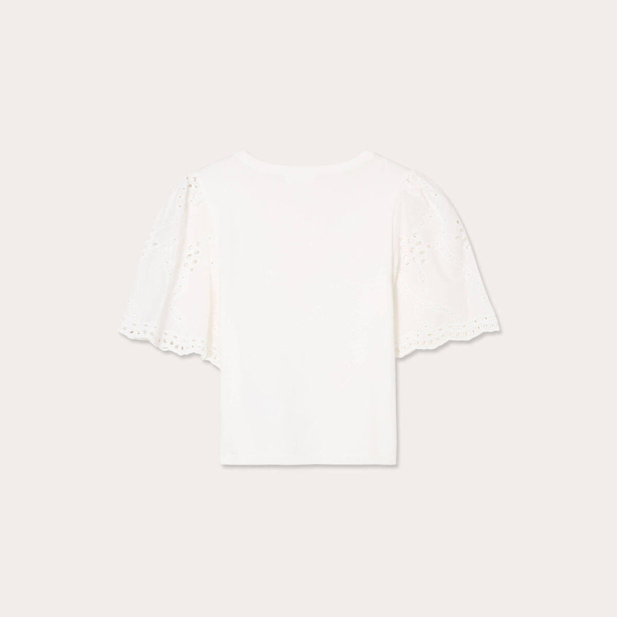 Gilet manches brodées blanc femme