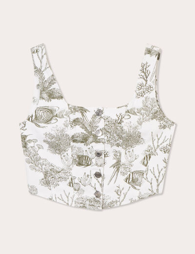 Bustier en jean multicolore femme