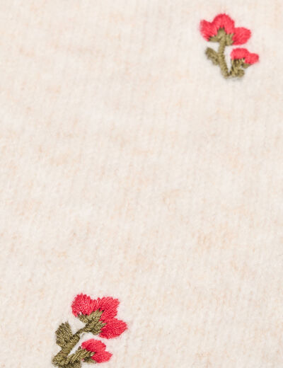 Foulard avec broderie ecru femme
