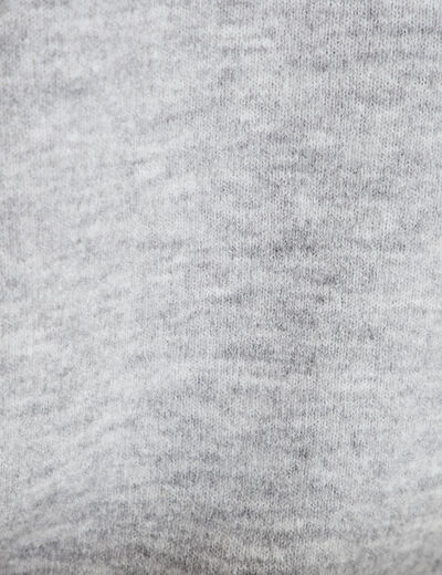 Pull ample manches courtes gris clair femme