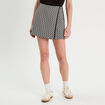 Jupe-short droite stretch noir femme