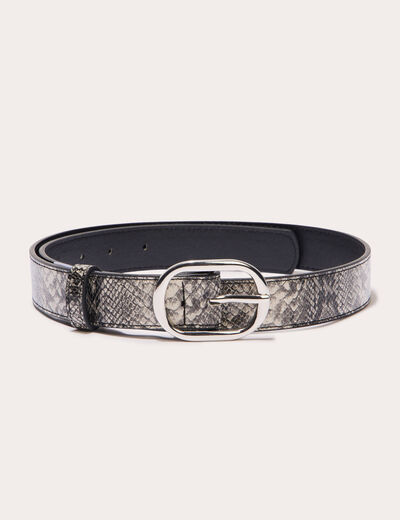 Ceinture avec boucle bleu gris femme