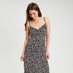 Robe longue ajustée noir femme
