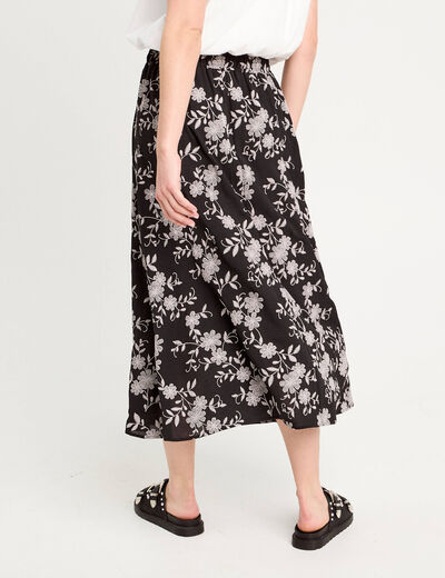 Jupe longue évasée noir femme