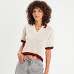 Polo manches courtes ecru femme