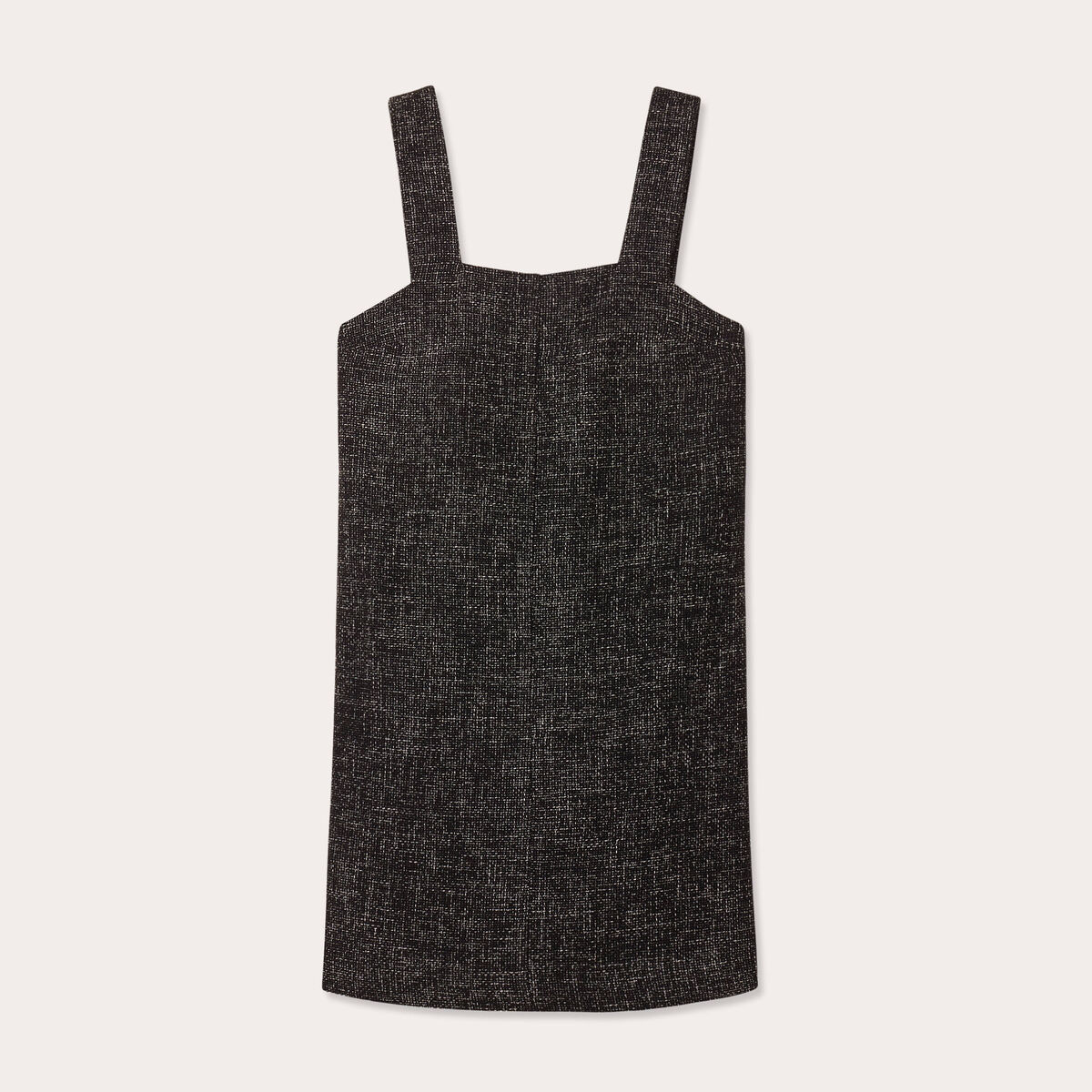 Robe chasuble droite tweed noir femme