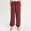 Pantalon large fluide prune femme