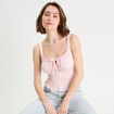 D&eacute;bardeur smock&eacute; rose clair femme