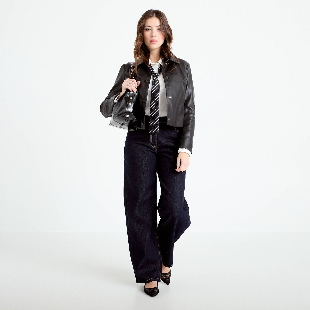 Jean boyfriend denim brut femme