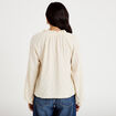 Blouse ample pliss&eacute;e manches longues ecru femme