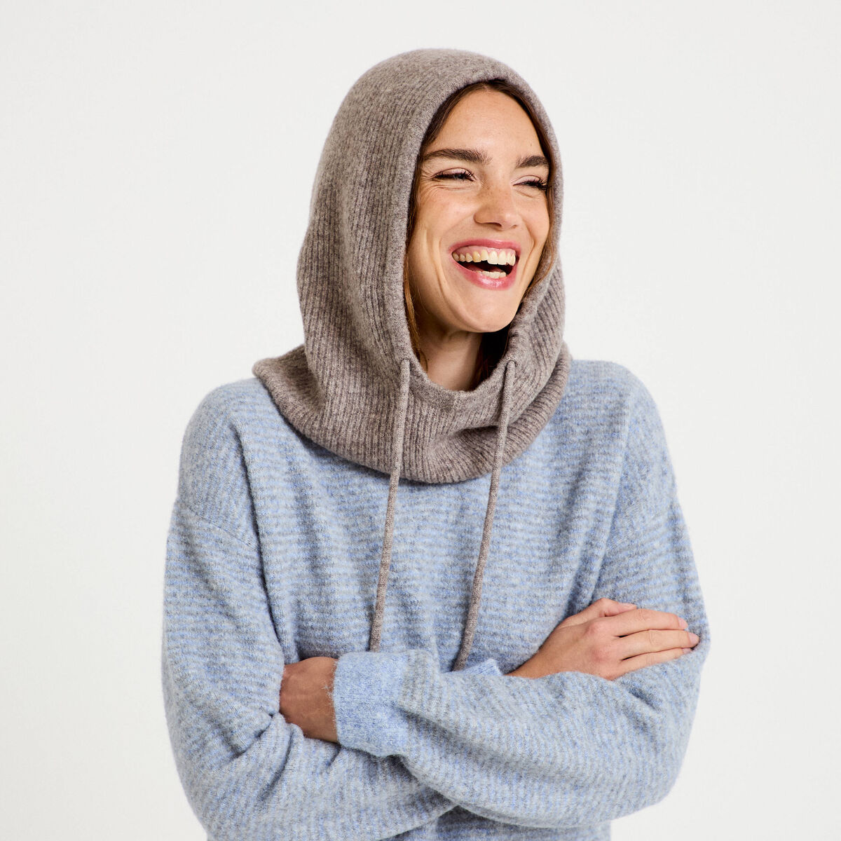 Cagoule taupe femme