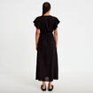 Robe longue &eacute;vas&eacute;e manches courtes noir femme