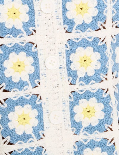 Débardeur effet crochet blanc femme