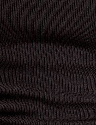 Débardeur côtelé noir femme