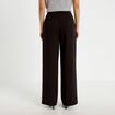 Pantalon bootcut ceinture taille haute noir femme