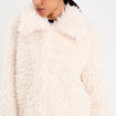 Veste fausse fourrure ecru femme