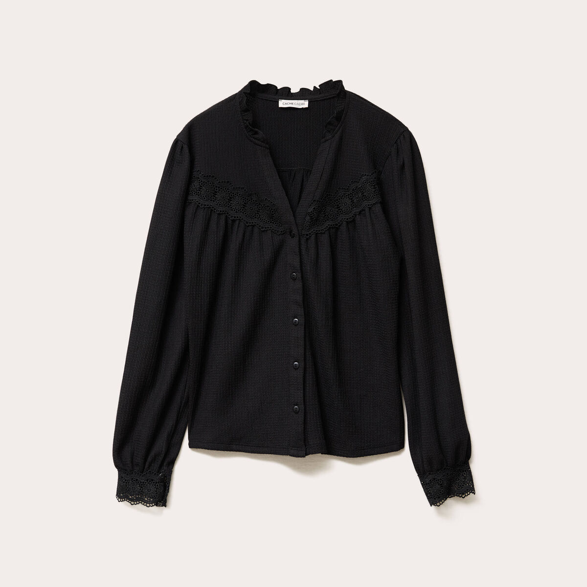 Blouse manches longues noir femme