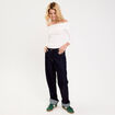 T-shirt c&ocirc;tel&eacute; manches longues ecru femme