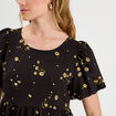 Robe évasée effet boule jaune femme