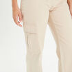 Pantalon large poches cargo ecru femme