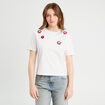 T-shirt d&eacute;tails fleurs sequins blanc femme