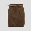 Jupe chino ceinturée vert kaki femme