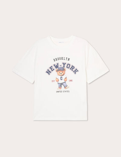 T-shirt manches courtes blanc femme