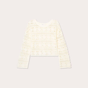 pull ajoure effet crochet ecru femme Pull ajouré effet crochet ecru femme