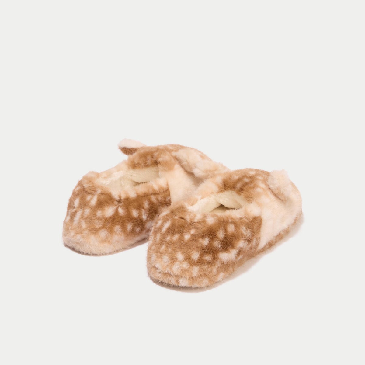 Chaussons en fausse fourrure sable femme