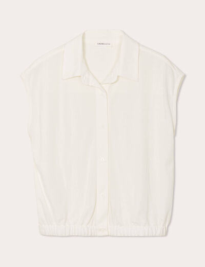 Chemise manches courtes ecru femme