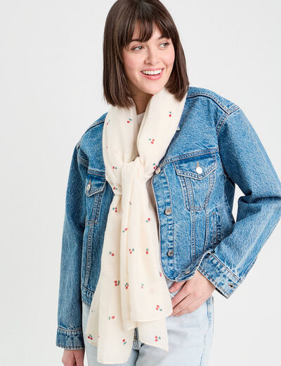 Foulard blanc femme