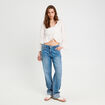 Blouse nouée ecru femme