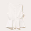 Top cintré col carré sans manches ecru femme