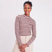 T-shirt cintr&eacute; col montant marron clair femme